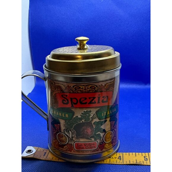 Spezia Italia Shaker Tin Italian Designed Spice Container With Handle & Lid - Picture 2 of 6